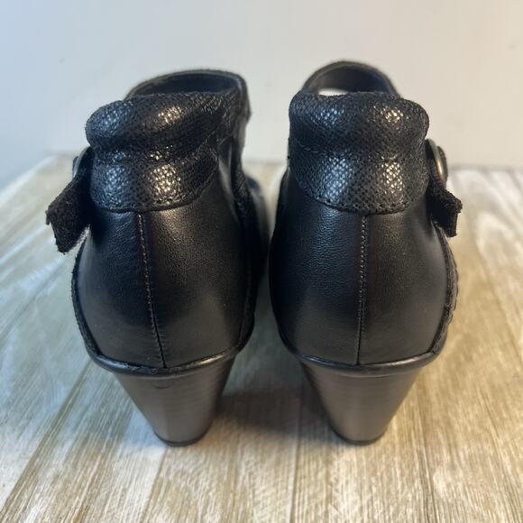 Earth Garnet Shoes Women's 8 Black Adjustable Mary Jane Heels Ankle Strap EUC - Picture 6 of 8